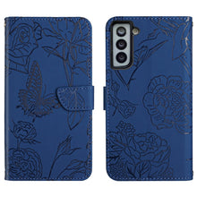 Load image into Gallery viewer, Skin Feel Butterfly Peony Embossed Leather Phone Case, For Samsung Galaxy S20+, For Samsung Galaxy S20 Ultra, For Samsung Galaxy S21 5G, For Samsung Galaxy S21 FE 5G, For Samsung Galaxy S21+ 5G, For Samsung Galaxy S21 Ultra 5G, For Samsung Galaxy S22 5...