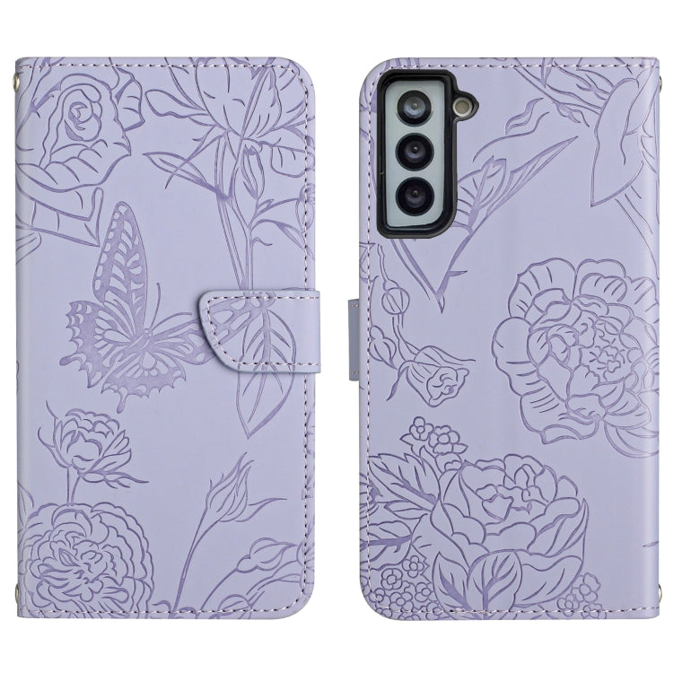 Skin Feel Butterfly Peony Embossed Leather Phone Case, For Samsung Galaxy S20+, For Samsung Galaxy S20 Ultra, For Samsung Galaxy S21 5G, For Samsung Galaxy S21 FE 5G, For Samsung Galaxy S21+ 5G, For Samsung Galaxy S21 Ultra 5G, For Samsung Galaxy S22 5...