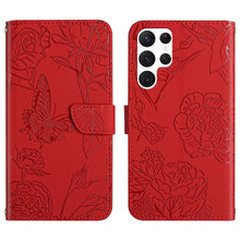 Load image into Gallery viewer, Skin Feel Butterfly Peony Embossed Leather Phone Case, For Samsung Galaxy S20+, For Samsung Galaxy S20 Ultra, For Samsung Galaxy S21 5G, For Samsung Galaxy S21 FE 5G, For Samsung Galaxy S21+ 5G, For Samsung Galaxy S21 Ultra 5G, For Samsung Galaxy S22 5...