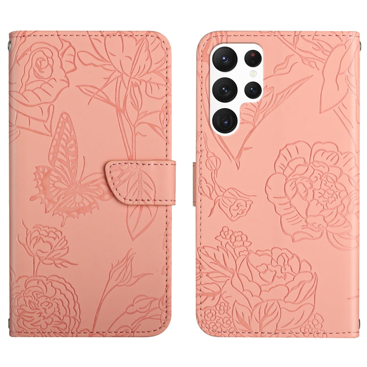 Skin Feel Butterfly Peony Embossed Leather Phone Case, For Samsung Galaxy S20+, For Samsung Galaxy S20 Ultra, For Samsung Galaxy S21 5G, For Samsung Galaxy S21 FE 5G, For Samsung Galaxy S21+ 5G, For Samsung Galaxy S21 Ultra 5G, For Samsung Galaxy S22 5...