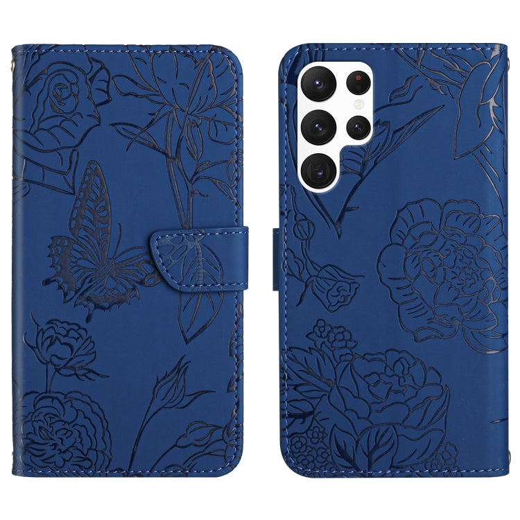 Skin Feel Butterfly Peony Embossed Leather Phone Case, For Samsung Galaxy S20+, For Samsung Galaxy S20 Ultra, For Samsung Galaxy S21 5G, For Samsung Galaxy S21 FE 5G, For Samsung Galaxy S21+ 5G, For Samsung Galaxy S21 Ultra 5G, For Samsung Galaxy S22 5...