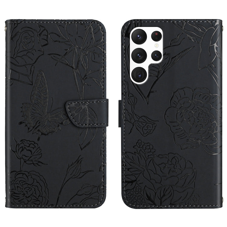 Skin Feel Butterfly Peony Embossed Leather Phone Case, For Samsung Galaxy S20+, For Samsung Galaxy S20 Ultra, For Samsung Galaxy S21 5G, For Samsung Galaxy S21 FE 5G, For Samsung Galaxy S21+ 5G, For Samsung Galaxy S21 Ultra 5G, For Samsung Galaxy S22 5...