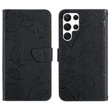 Load image into Gallery viewer, Skin Feel Butterfly Peony Embossed Leather Phone Case, For Samsung Galaxy S20+, For Samsung Galaxy S20 Ultra, For Samsung Galaxy S21 5G, For Samsung Galaxy S21 FE 5G, For Samsung Galaxy S21+ 5G, For Samsung Galaxy S21 Ultra 5G, For Samsung Galaxy S22 5...