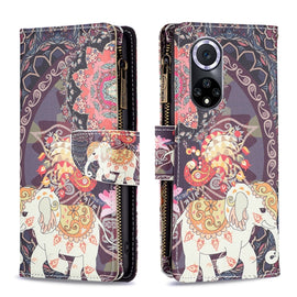 Colored Drawing Pattern Zipper Leather Phone Case, For Honor 50 / Huawei nova 9, For Honor 50 Lite / Huawei nova 8i, For Motorola Moto E40 / E30, For Motorola Moto G22, For Motorola Moto G200 5G / Edge S30 5G