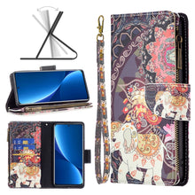 Load image into Gallery viewer, Colored Drawing Pattern Zipper Leather Phone Case, For Xiaomi 12 Pro