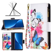Load image into Gallery viewer, Colored Drawing Pattern Zipper Leather Phone Case, For Xiaomi 12 Pro