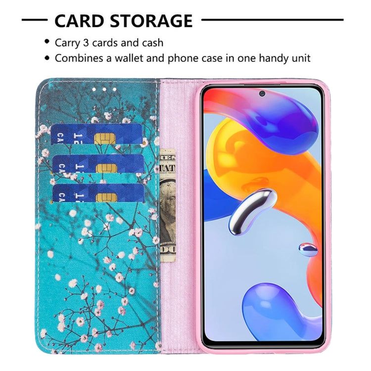 Colored Drawing Invisible Magnetic Leather Phone Case, For Xiaomi Redmi Note 11 Pro International