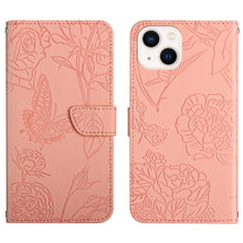 Load image into Gallery viewer, Skin Feel Butterfly Peony Embossed Leather Phone Case, For iPhone 13, For iPhone 13 mini, For iPhone 13 Pro, For iPhone 13 Pro Max, For iPhone XS / X, For iPhone XR, For iPhone XS Max