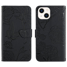 Load image into Gallery viewer, Skin Feel Butterfly Peony Embossed Leather Phone Case, For iPhone 13, For iPhone 13 mini, For iPhone 13 Pro, For iPhone 13 Pro Max, For iPhone XS / X, For iPhone XR, For iPhone XS Max