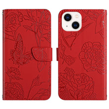 Load image into Gallery viewer, Skin Feel Butterfly Peony Embossed Leather Phone Case, For iPhone 13, For iPhone 13 mini, For iPhone 13 Pro, For iPhone 13 Pro Max, For iPhone XS / X, For iPhone XR, For iPhone XS Max