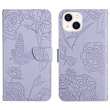 Load image into Gallery viewer, Skin Feel Butterfly Peony Embossed Leather Phone Case, For iPhone 13, For iPhone 13 mini, For iPhone 13 Pro, For iPhone 13 Pro Max, For iPhone XS / X, For iPhone XR, For iPhone XS Max