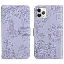 Load image into Gallery viewer, Skin Feel Butterfly Peony Embossed Leather Phone Case, For iPhone 13, For iPhone 13 mini, For iPhone 13 Pro, For iPhone 13 Pro Max, For iPhone XS / X, For iPhone XR, For iPhone XS Max