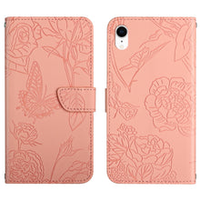 Load image into Gallery viewer, Skin Feel Butterfly Peony Embossed Leather Phone Case, For iPhone 13, For iPhone 13 mini, For iPhone 13 Pro, For iPhone 13 Pro Max, For iPhone XS / X, For iPhone XR, For iPhone XS Max