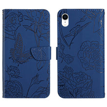 Load image into Gallery viewer, Skin Feel Butterfly Peony Embossed Leather Phone Case, For iPhone 13, For iPhone 13 mini, For iPhone 13 Pro, For iPhone 13 Pro Max, For iPhone XS / X, For iPhone XR, For iPhone XS Max