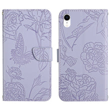 Load image into Gallery viewer, Skin Feel Butterfly Peony Embossed Leather Phone Case, For iPhone 13, For iPhone 13 mini, For iPhone 13 Pro, For iPhone 13 Pro Max, For iPhone XS / X, For iPhone XR, For iPhone XS Max