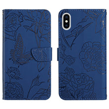 Load image into Gallery viewer, Skin Feel Butterfly Peony Embossed Leather Phone Case, For iPhone 13, For iPhone 13 mini, For iPhone 13 Pro, For iPhone 13 Pro Max, For iPhone XS / X, For iPhone XR, For iPhone XS Max