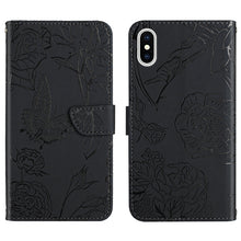 Load image into Gallery viewer, Skin Feel Butterfly Peony Embossed Leather Phone Case, For iPhone 13, For iPhone 13 mini, For iPhone 13 Pro, For iPhone 13 Pro Max, For iPhone XS / X, For iPhone XR, For iPhone XS Max