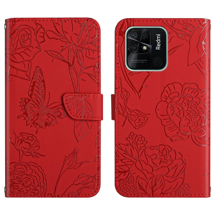 Skin Feel Butterfly Peony Embossed Leather Phone Case, For Xiaomi Redmi 8 / 8A, For Xiaomi Redmi 9, For Xiaomi Redmi 9A, For Xiaomi Redmi 9C, For Xiaomi Redmi 10 4G, For Xiaomi Redmi 10 5G / Note 11E, For Xiaomi Redmi 10C, For Xiaomi Redmi K30 Pro     ...