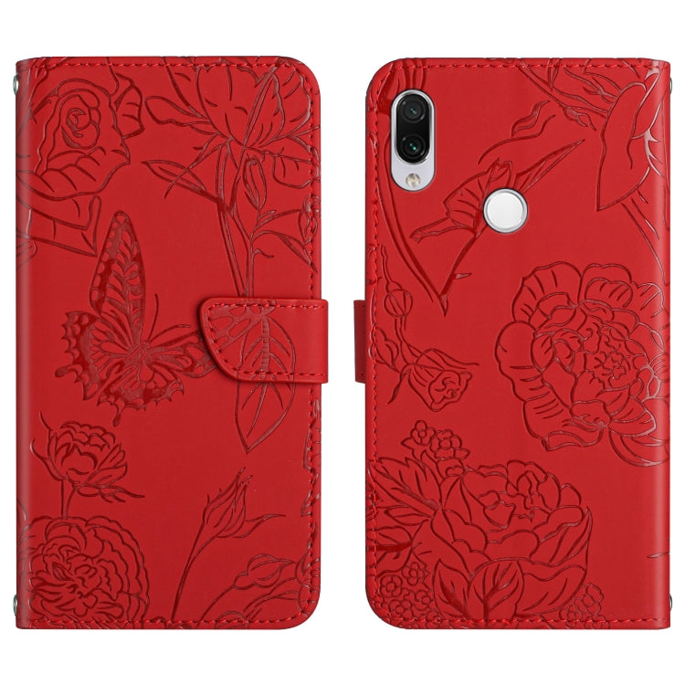 Skin Feel Butterfly Peony Embossed Leather Phone Case, For Xiaomi Redmi Note 7, For Xiaomi Redmi Note 8, For Xiaomi Redmi Note 8 Pro, For Xiaomi Redmi Note 8T, For Xiaomi Redmi Note 9 4G, For Xiaomi Redmi Note 9 5G, For Xiaomi Redmi Note 9 Pro         ...