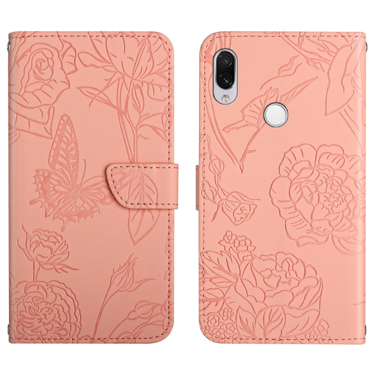Skin Feel Butterfly Peony Embossed Leather Phone Case, For Xiaomi Redmi Note 7, For Xiaomi Redmi Note 8, For Xiaomi Redmi Note 8 Pro, For Xiaomi Redmi Note 8T, For Xiaomi Redmi Note 9 4G, For Xiaomi Redmi Note 9 5G, For Xiaomi Redmi Note 9 Pro         ...