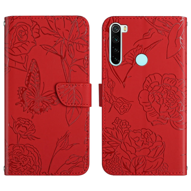 Skin Feel Butterfly Peony Embossed Leather Phone Case, For Xiaomi Redmi Note 7, For Xiaomi Redmi Note 8, For Xiaomi Redmi Note 8 Pro, For Xiaomi Redmi Note 8T, For Xiaomi Redmi Note 9 4G, For Xiaomi Redmi Note 9 5G, For Xiaomi Redmi Note 9 Pro         ...