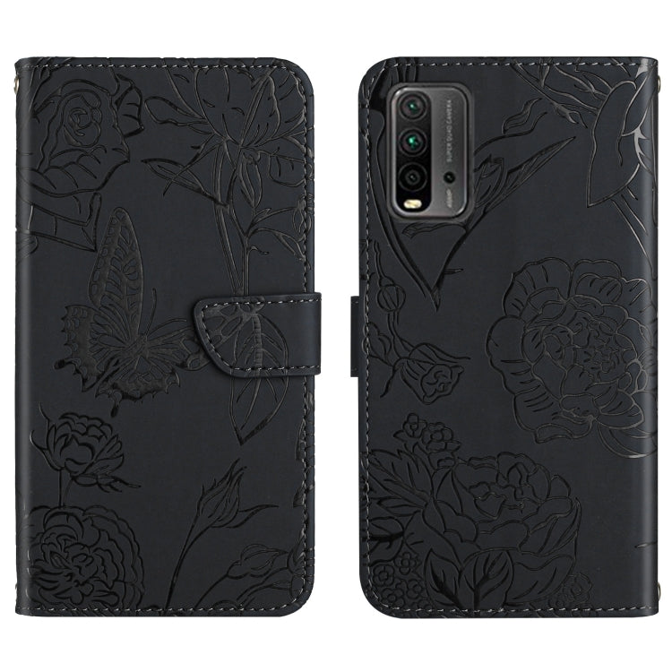 Skin Feel Butterfly Peony Embossed Leather Phone Case, For Xiaomi Redmi Note 7, For Xiaomi Redmi Note 8, For Xiaomi Redmi Note 8 Pro, For Xiaomi Redmi Note 8T, For Xiaomi Redmi Note 9 4G, For Xiaomi Redmi Note 9 5G, For Xiaomi Redmi Note 9 Pro         ...