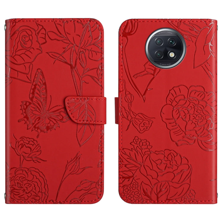 Skin Feel Butterfly Peony Embossed Leather Phone Case, For Xiaomi Redmi Note 7, For Xiaomi Redmi Note 8, For Xiaomi Redmi Note 8 Pro, For Xiaomi Redmi Note 8T, For Xiaomi Redmi Note 9 4G, For Xiaomi Redmi Note 9 5G, For Xiaomi Redmi Note 9 Pro         ...
