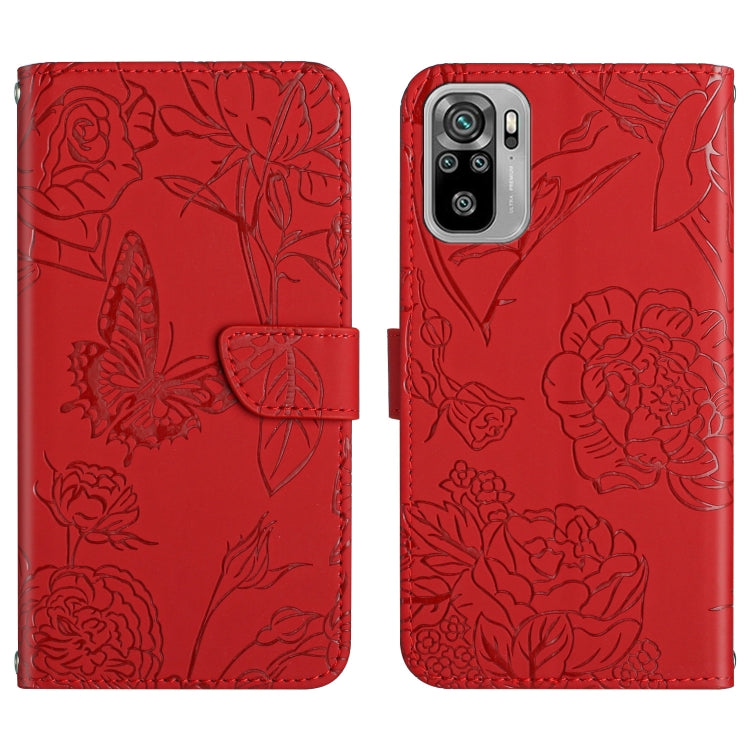 Skin Feel Butterfly Peony Embossed Leather Phone Case, For Xiaomi Redmi Note 7, For Xiaomi Redmi Note 8, For Xiaomi Redmi Note 8 Pro, For Xiaomi Redmi Note 8T, For Xiaomi Redmi Note 9 4G, For Xiaomi Redmi Note 9 5G, For Xiaomi Redmi Note 9 Pro         ...