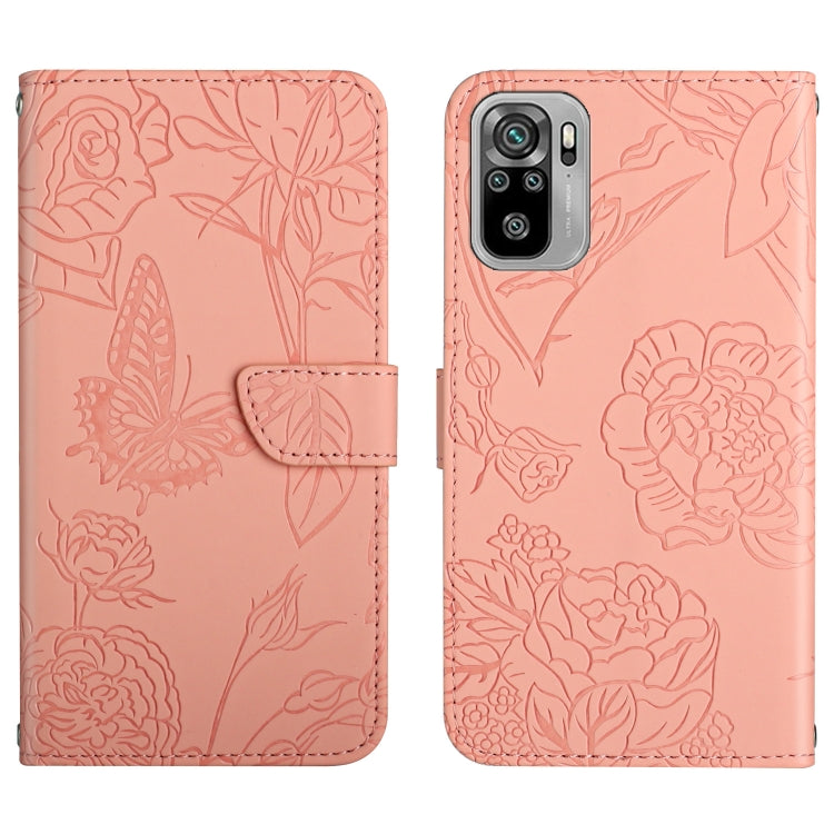 Skin Feel Butterfly Peony Embossed Leather Phone Case, For Xiaomi Redmi Note 7, For Xiaomi Redmi Note 8, For Xiaomi Redmi Note 8 Pro, For Xiaomi Redmi Note 8T, For Xiaomi Redmi Note 9 4G, For Xiaomi Redmi Note 9 5G, For Xiaomi Redmi Note 9 Pro         ...