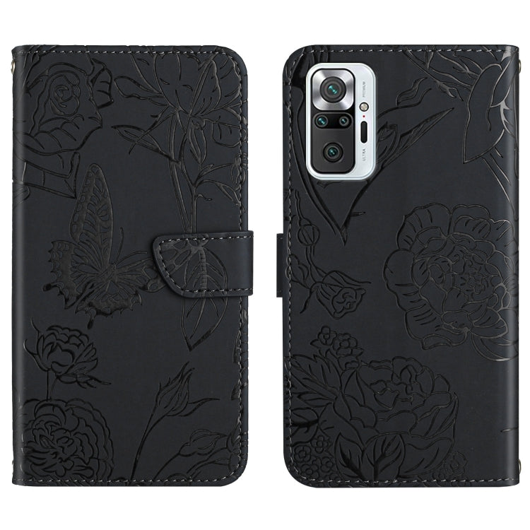 Skin Feel Butterfly Peony Embossed Leather Phone Case, For Xiaomi Redmi Note 10 Pro, For Xiaomi Redmi Note 11S, For Xiaomi Redmi Note 11 5G Chinese Version, For Xiaomi Redmi Note 11 Pro Foreign Version, For Xiaomi Redmi Note 11 Pro / Poco M4 Pro 5G    ...