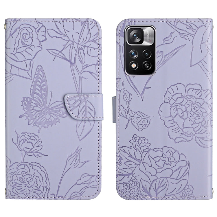Skin Feel Butterfly Peony Embossed Leather Phone Case, For Xiaomi Redmi Note 10 Pro, For Xiaomi Redmi Note 11S, For Xiaomi Redmi Note 11 5G Chinese Version, For Xiaomi Redmi Note 11 Pro Foreign Version, For Xiaomi Redmi Note 11 Pro / Poco M4 Pro 5G    ...
