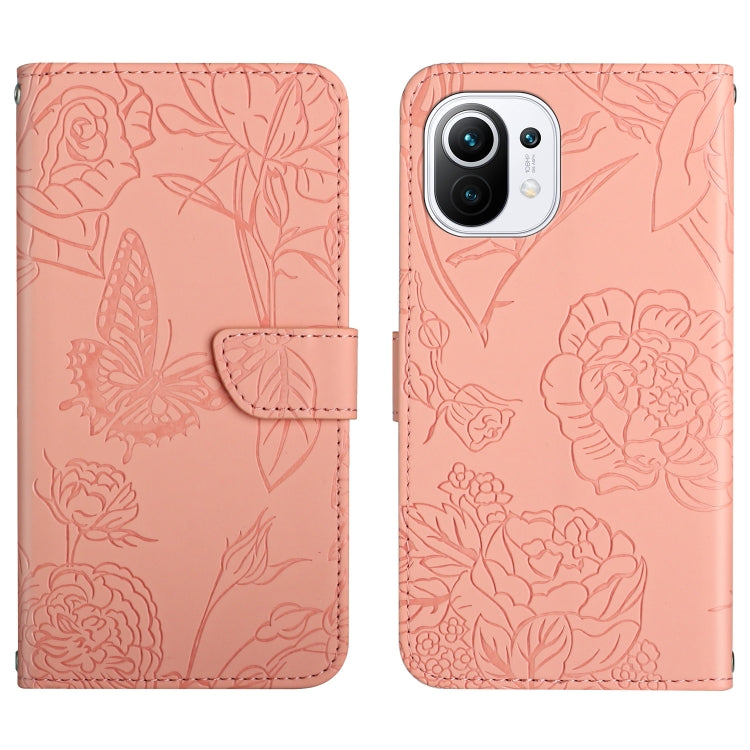 Skin Feel Butterfly Peony Embossed Leather Phone Case, For Xiaomi Redmi Note 10 Pro, For Xiaomi Redmi Note 11S, For Xiaomi Redmi Note 11 5G Chinese Version, For Xiaomi Redmi Note 11 Pro Foreign Version, For Xiaomi Redmi Note 11 Pro / Poco M4 Pro 5G    ...