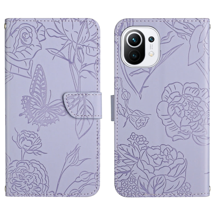 Skin Feel Butterfly Peony Embossed Leather Phone Case, For Xiaomi Redmi Note 10 Pro, For Xiaomi Redmi Note 11S, For Xiaomi Redmi Note 11 5G Chinese Version, For Xiaomi Redmi Note 11 Pro Foreign Version, For Xiaomi Redmi Note 11 Pro / Poco M4 Pro 5G    ...