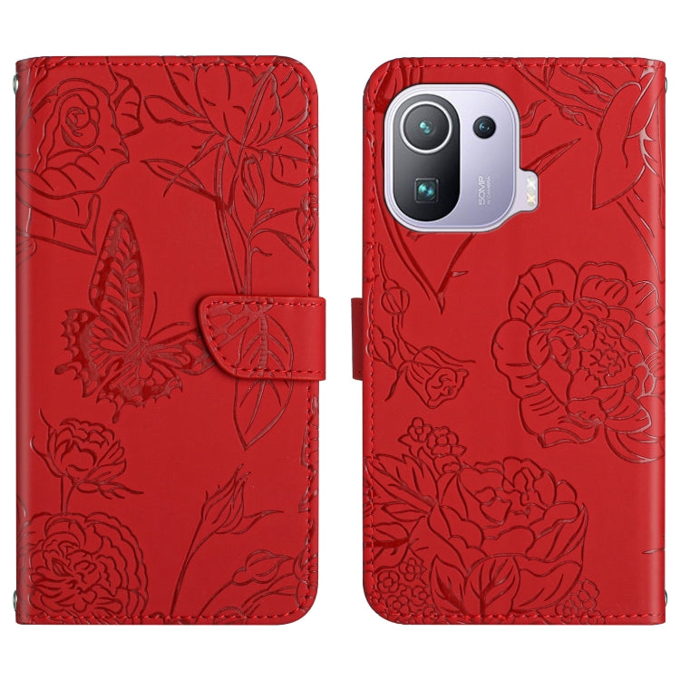 Skin Feel Butterfly Peony Embossed Leather Phone Case, For Xiaomi Mi 11 Lite, For Xiaomi Mi 11 Pro, For Xiaomi Mi 11 Ultra, For Xiaomi Mi 11T / 11T Pro, For Xiaomi 12 / 12 Pro, For Xiaomi Mi Mix 4, For Xiaomi Mi Note 10 Lite                            ...