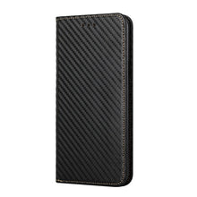Load image into Gallery viewer, Carbon Fiber Texture Flip Holder Leather Phone Case, For iPhone 13, For iPhone 13 mini, For iPhone 13 Pro, For iPhone 13 Pro Max