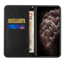 Load image into Gallery viewer, Carbon Fiber Texture Flip Holder Leather Phone Case, For iPhone 13, For iPhone 13 mini, For iPhone 13 Pro, For iPhone 13 Pro Max