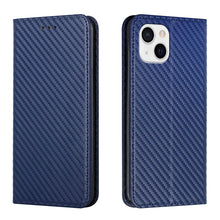 Load image into Gallery viewer, Carbon Fiber Texture Flip Holder Leather Phone Case, For iPhone 13, For iPhone 13 mini, For iPhone 13 Pro, For iPhone 13 Pro Max