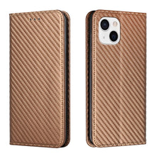 Load image into Gallery viewer, Carbon Fiber Texture Flip Holder Leather Phone Case, For iPhone 13, For iPhone 13 mini, For iPhone 13 Pro, For iPhone 13 Pro Max
