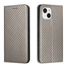 Load image into Gallery viewer, Carbon Fiber Texture Flip Holder Leather Phone Case, For iPhone 13, For iPhone 13 mini, For iPhone 13 Pro, For iPhone 13 Pro Max