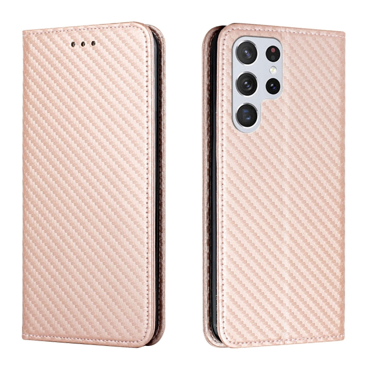 Carbon Fiber Texture Flip Holder Leather Phone Case, For Samsung Galaxy A13 5G, For Samsung Galaxy A33 5G, For Samsung Galaxy A53, For Samsung Galaxy S22 Ultra 5G, For Samsung Galaxy S22 5G, For Samsung Galaxy S22+ 5G, For OPPO A16, For vivo Y21