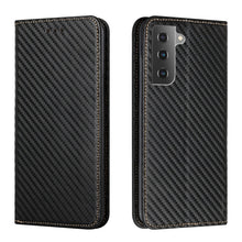 Load image into Gallery viewer, Carbon Fiber Texture Flip Holder Leather Phone Case, For Samsung Galaxy A13 5G, For Samsung Galaxy A33 5G, For Samsung Galaxy A53, For Samsung Galaxy S22 Ultra 5G, For Samsung Galaxy S22 5G, For Samsung Galaxy S22+ 5G, For OPPO A16, For vivo Y21