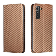 Load image into Gallery viewer, Carbon Fiber Texture Flip Holder Leather Phone Case, For Samsung Galaxy A13 5G, For Samsung Galaxy A33 5G, For Samsung Galaxy A53, For Samsung Galaxy S22 Ultra 5G, For Samsung Galaxy S22 5G, For Samsung Galaxy S22+ 5G, For OPPO A16, For vivo Y21