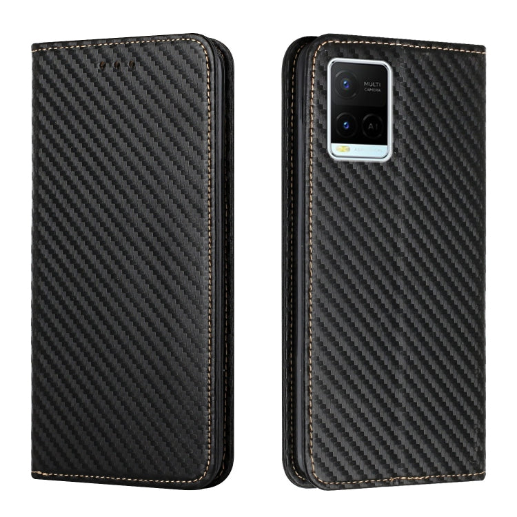 Carbon Fiber Texture Flip Holder Leather Phone Case, For Samsung Galaxy A13 5G, For Samsung Galaxy A33 5G, For Samsung Galaxy A53, For Samsung Galaxy S22 Ultra 5G, For Samsung Galaxy S22 5G, For Samsung Galaxy S22+ 5G, For OPPO A16, For vivo Y21