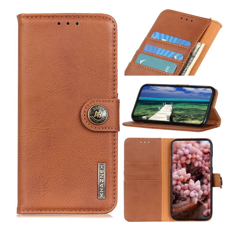 KHAZNEH Cowhide Texture Horizontal Flip Leather Phone Case, For Xiaomi Redmi 10A, For Samsung Galaxy M23 / F23