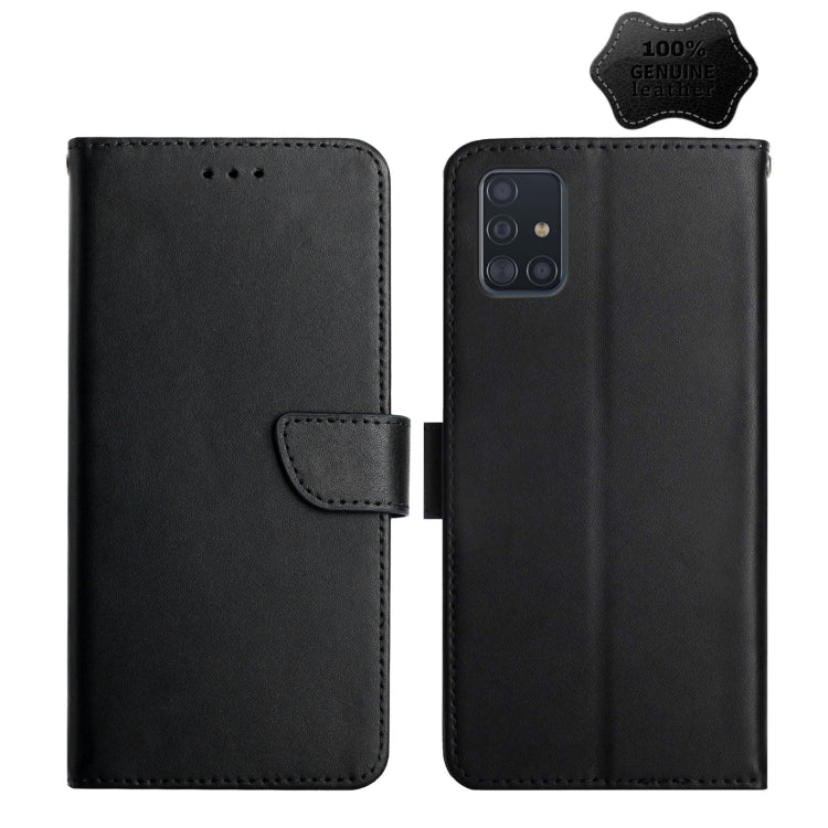 Genuine Leather Fingerprint-proof Horizontal Flip Phone Case, For Samsung Galaxy A40, For Samsung Galaxy A41, For Samsung Galaxy A42 5G, For Samsung Galaxy A50, For Samsung Galaxy A51, For Samsung Galaxy A51 5G, For Samsung Galaxy A70                  ...