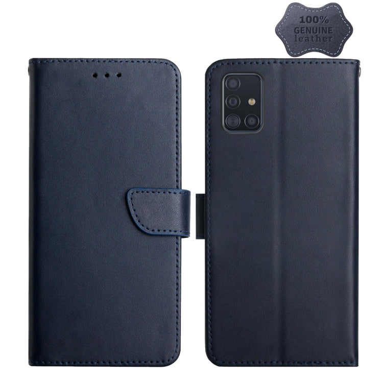 Genuine Leather Fingerprint-proof Horizontal Flip Phone Case, For Samsung Galaxy A40, For Samsung Galaxy A41, For Samsung Galaxy A42 5G, For Samsung Galaxy A50, For Samsung Galaxy A51, For Samsung Galaxy A51 5G, For Samsung Galaxy A70                  ...