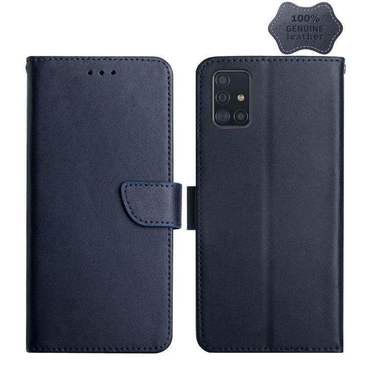 Genuine Leather Fingerprint-proof Horizontal Flip Phone Case, For Samsung Galaxy A40, For Samsung Galaxy A41, For Samsung Galaxy A42 5G, For Samsung Galaxy A50, For Samsung Galaxy A51, For Samsung Galaxy A51 5G, For Samsung Galaxy A70                  ...