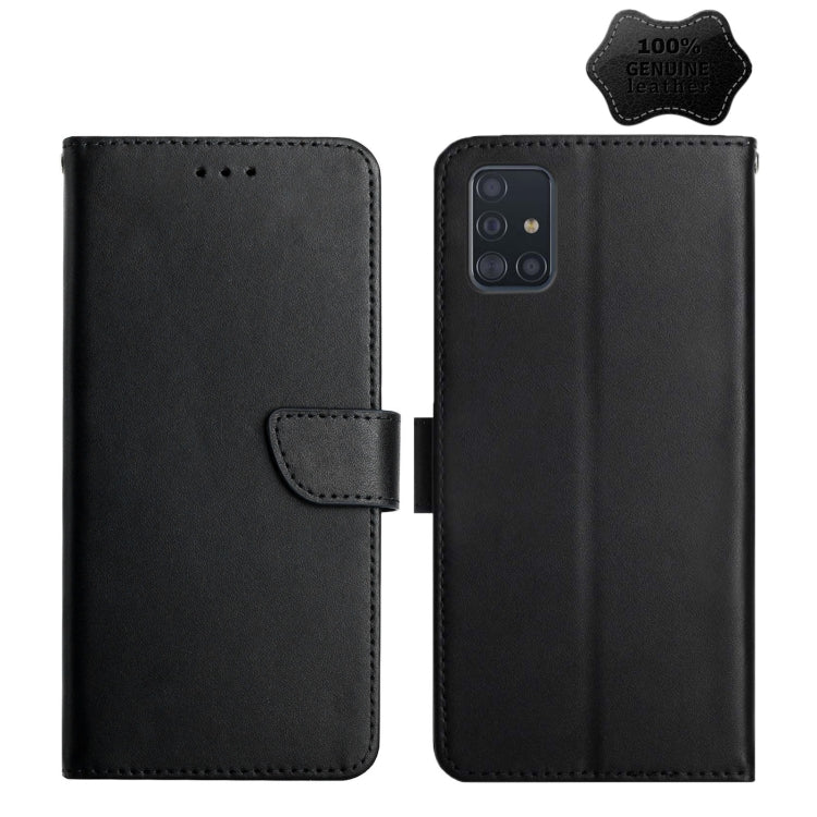 Genuine Leather Fingerprint-proof Horizontal Flip Phone Case, For Samsung Galaxy A40, For Samsung Galaxy A41, For Samsung Galaxy A42 5G, For Samsung Galaxy A50, For Samsung Galaxy A51, For Samsung Galaxy A51 5G, For Samsung Galaxy A70                  ...
