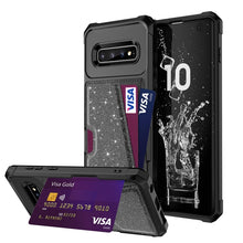 Load image into Gallery viewer, Glitter Magnetic Card Bag Phone Case, For Samsung Galaxy S10, For Samsung Galaxy S10+, For Samsung Galaxy S10e, For Samsung Galaxy S9, For Samsung Galaxy S9+, For Samsung Galaxy Note9