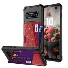 Load image into Gallery viewer, Glitter Magnetic Card Bag Phone Case, For Samsung Galaxy S10, For Samsung Galaxy S10+, For Samsung Galaxy S10e, For Samsung Galaxy S9, For Samsung Galaxy S9+, For Samsung Galaxy Note9
